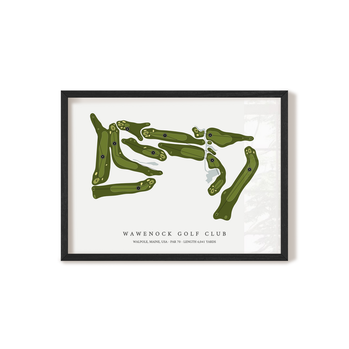 Wawenock Golf Club | Golf Course Map | Black Frame