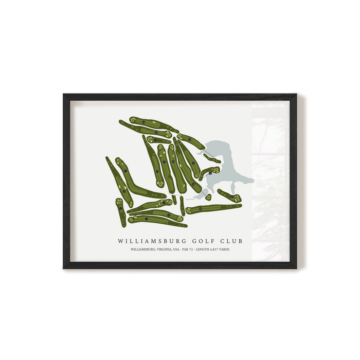 Williamsburg Golf Club | Golf Course Map | Black Frame