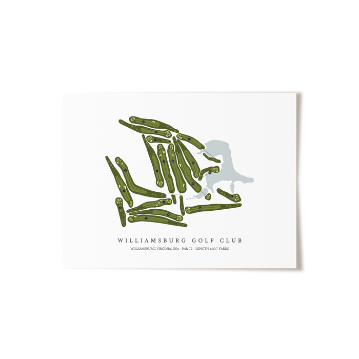 Williamsburg Golf Club | Golf Course Map | Unframed