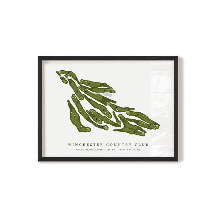 Winchester Country Club | Golf Course Map | Black Frame