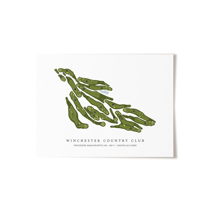 Winchester Country Club | Golf Course Map | Unframed