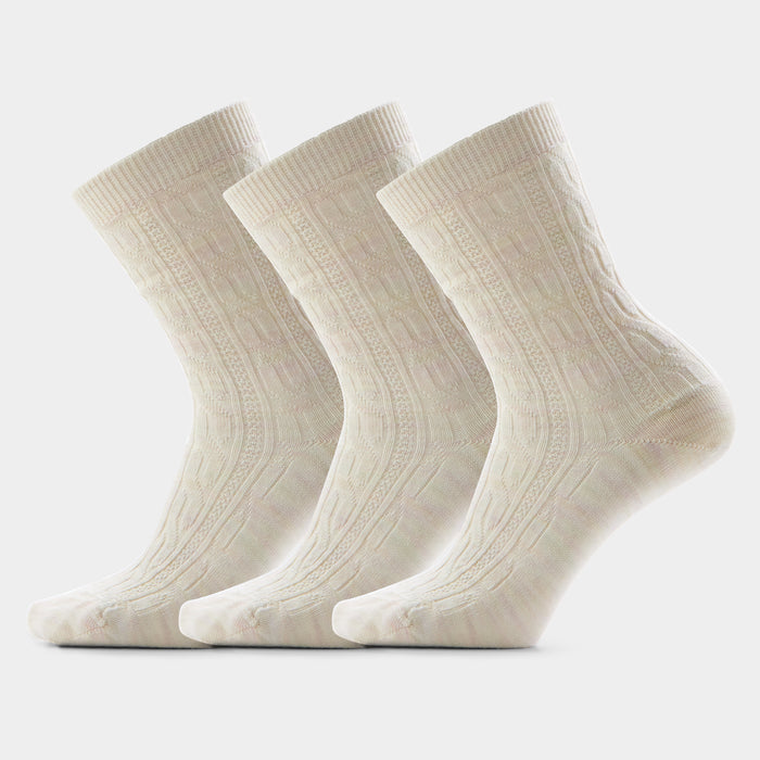 Women's Everyday Cable Crew Socks 3-Pack