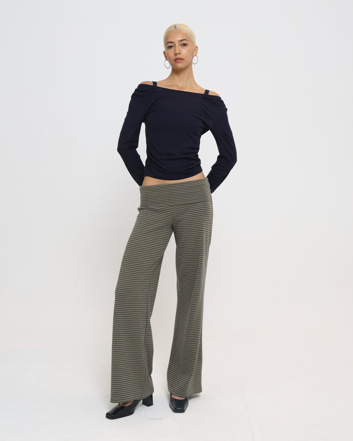 Women's Fold Over Pant - Stripe
