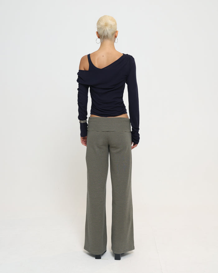 Women's Fold Over Pant - Stripe
