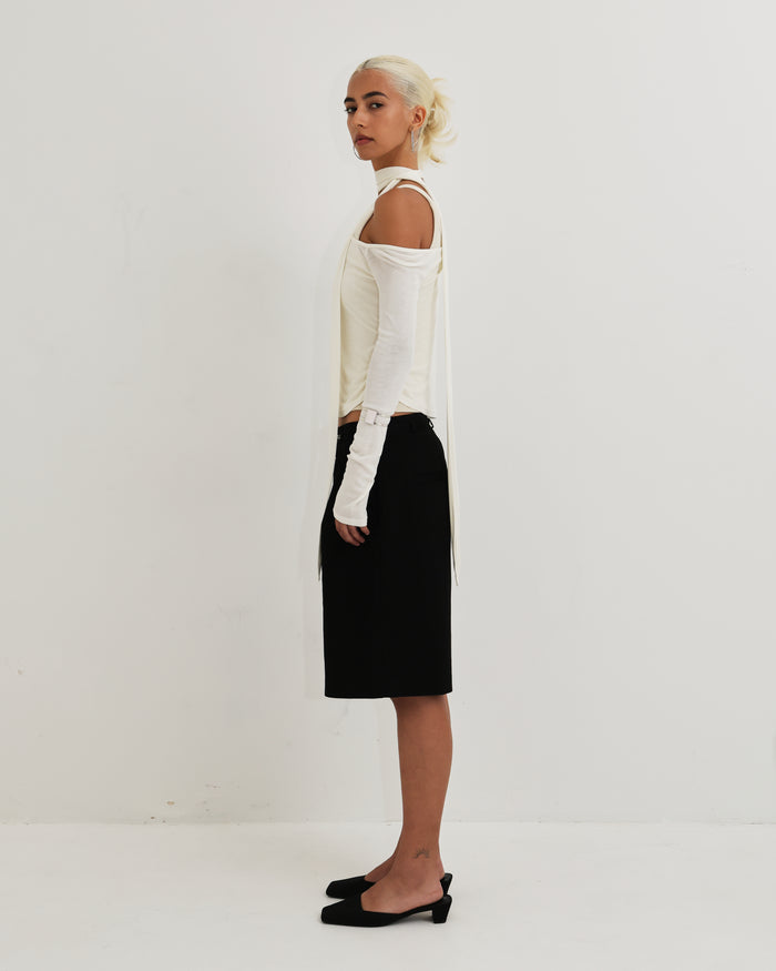 Women's Layered Scarf Top - Cream