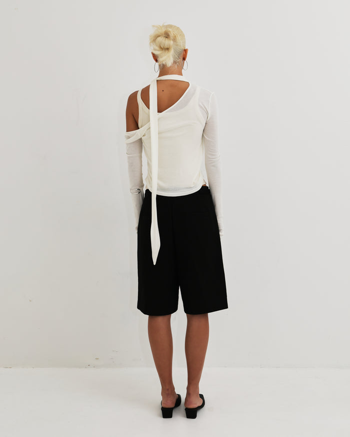 Women's Layered Scarf Top - Cream