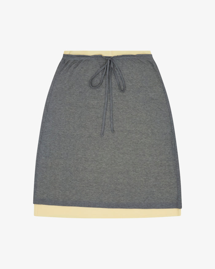 Women's Layered Skirt - Grey / Butter
