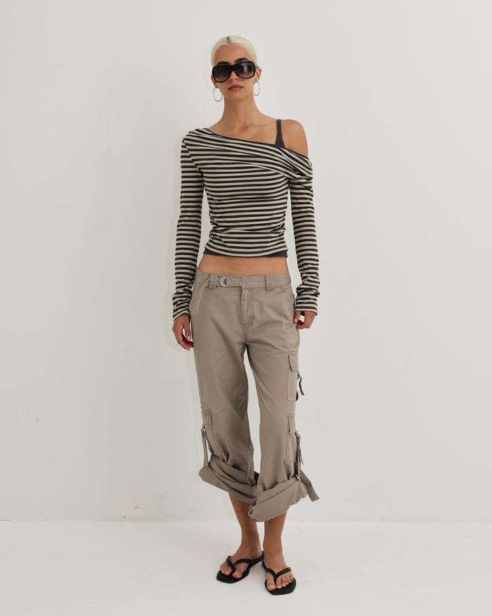 Women's LS Layered Tank - Stripe
