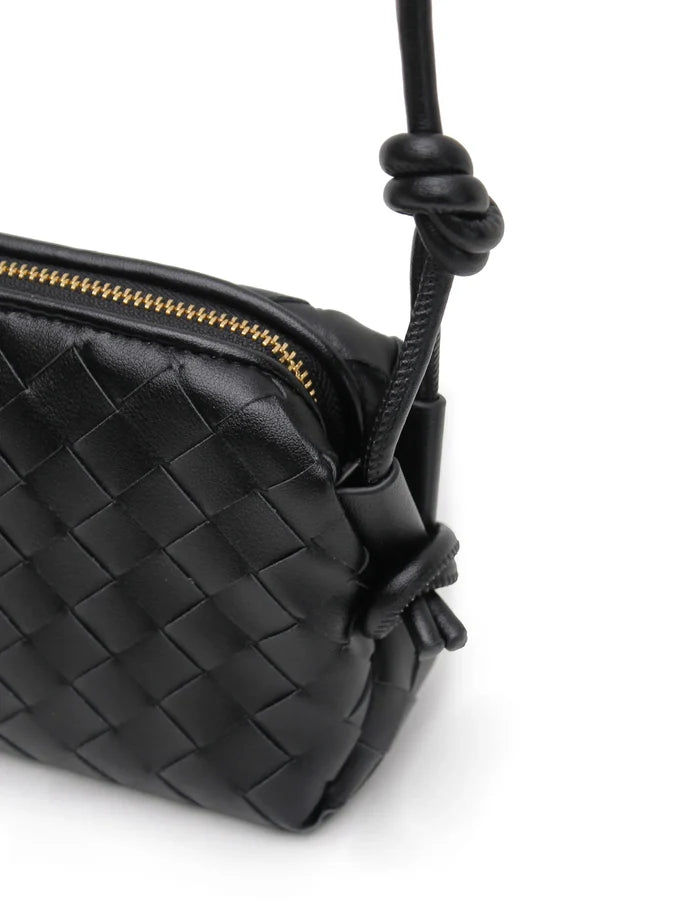 Woven Dumpling Bag | Black