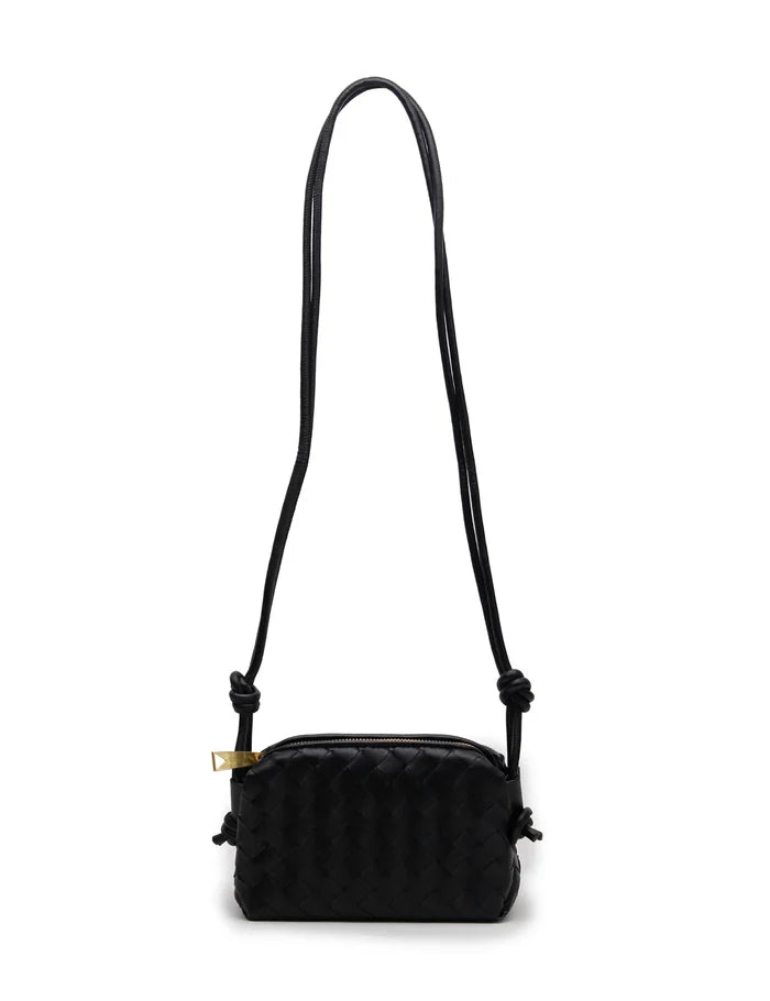 Woven Dumpling Bag | Black