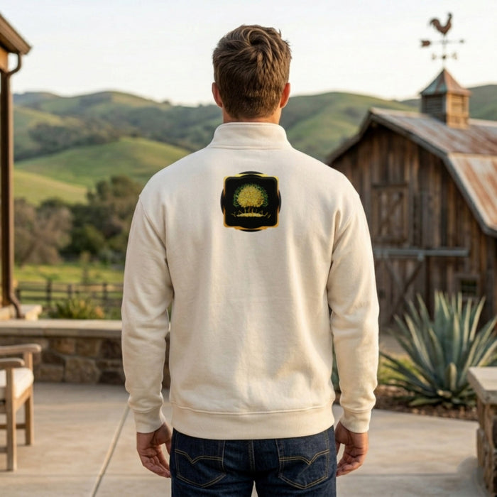 Yahuah: Tree of Life™ (03) — Cultivated Abundance™ | Unisex Heavyweight Fleece Drop-Shoulder Half-Zip Sweatshirt | 4 Colors
