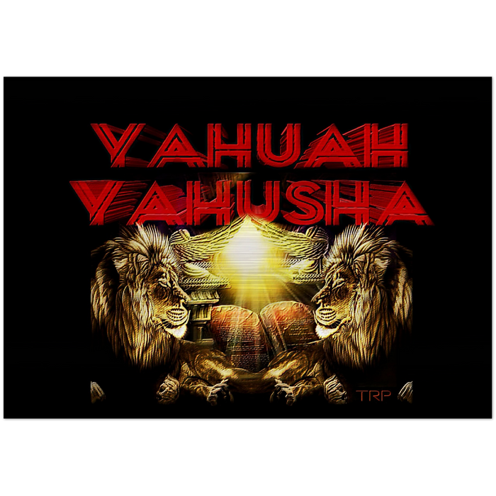 Yahuah & Yahusha™ (02) — Covenant & Prophecy™ | Horizontal Brushed Aluminum Print | 3.3ft W x 2.3ft H