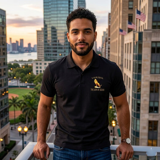 Yahusha: The Lion of Judah™ (01) — The Scepter of Judah™ | Unisex Premium Polo