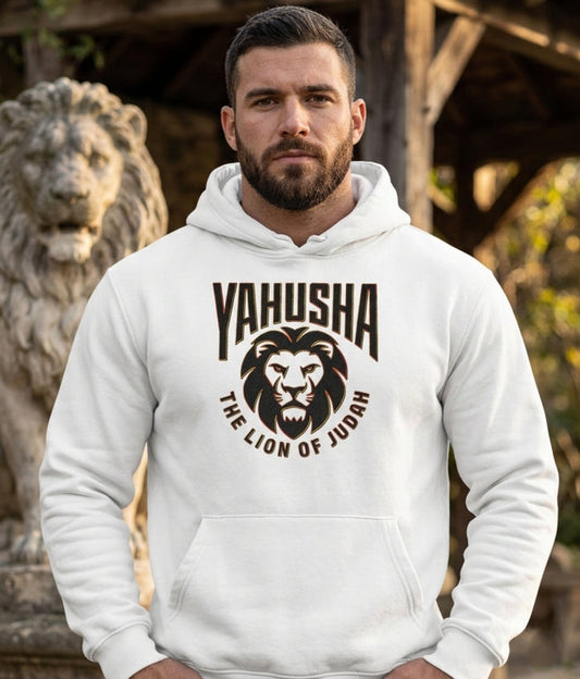 Yahusha: The Lion of Judah™ (02) — The King Forged in Fire™ | Unisex Heavyweight Boxy Fleece Hoodie