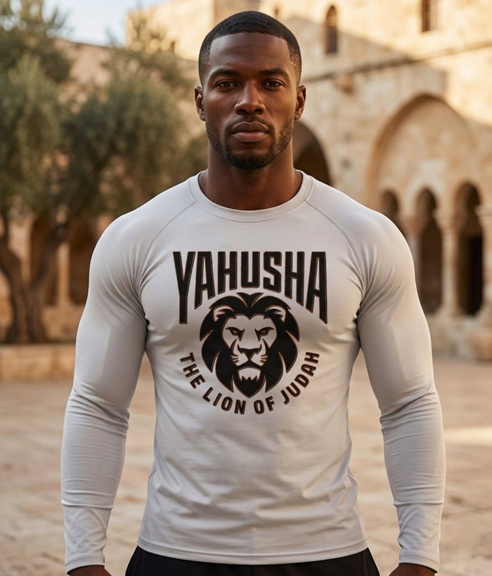 Yahusha: The Lion of Judah™ (02) — The King Forged in Fire™ | Unisex Long-Sleeve T-Shirt