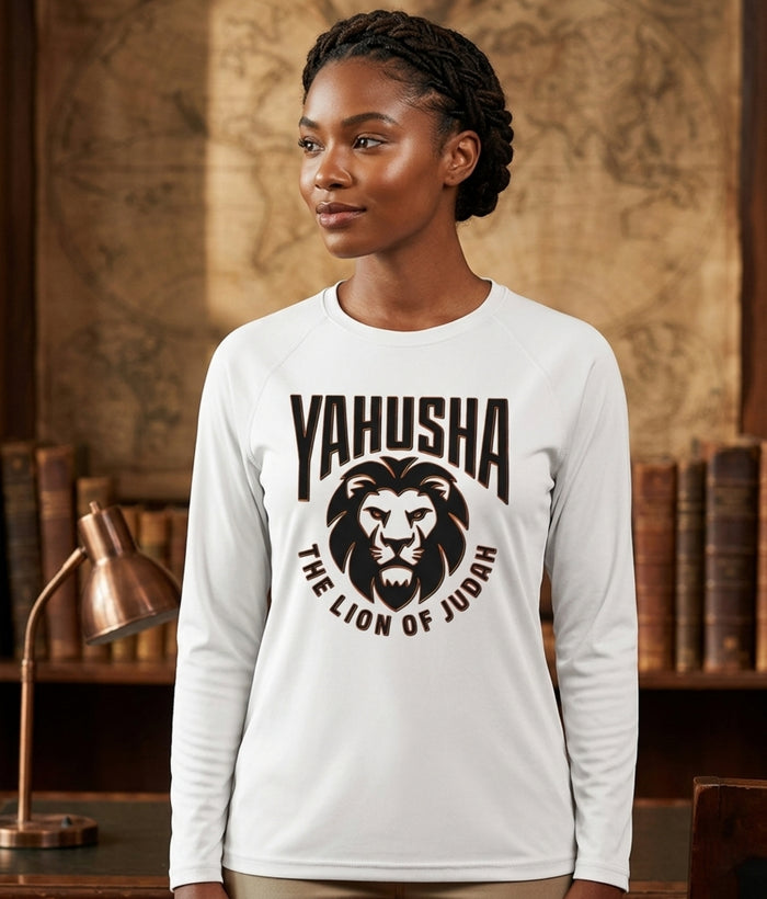 Yahusha: The Lion of Judah™ (02) — The King Forged in Fire™ | Unisex Long-Sleeve T-Shirt