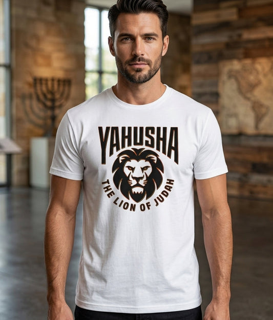 Yahusha: The Lion of Judah™ (02) — The King Forged in Fire™ | Unisex T-Shirt