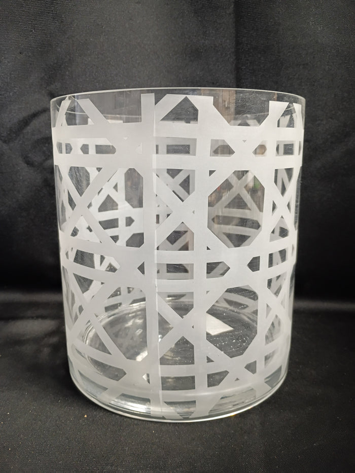 Zodax Etched Glass Lattice Vase