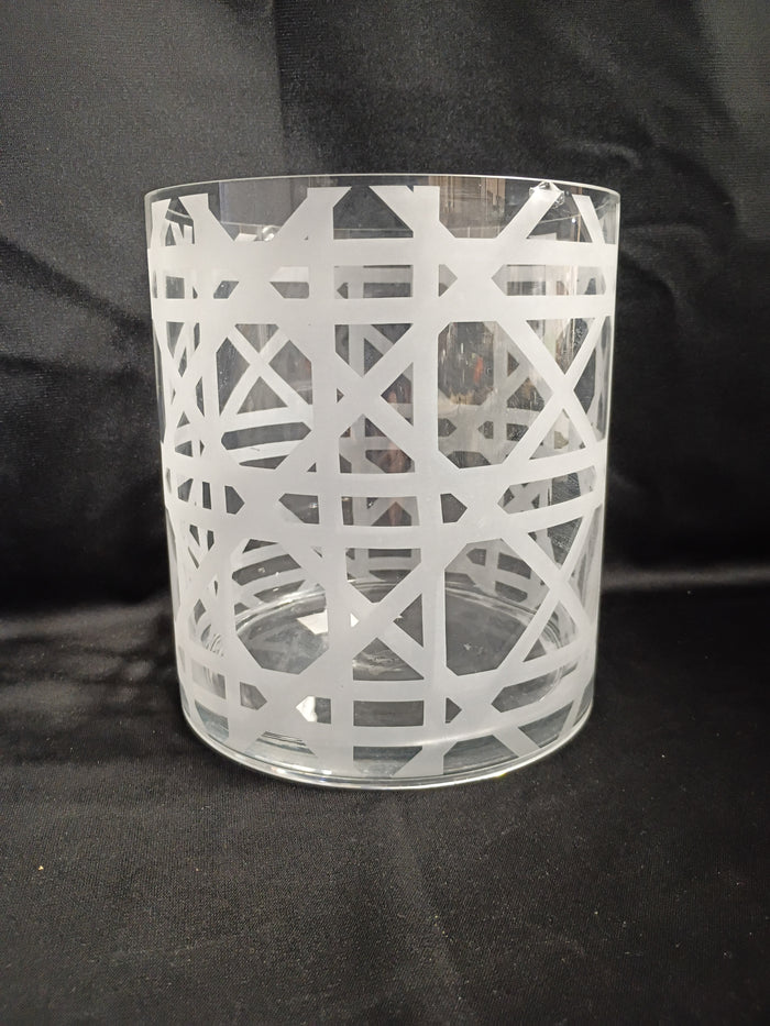 Zodax Etched Glass Lattice Vase